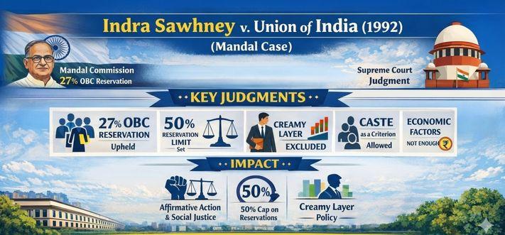 Indra Sawhney v. Union of India (1992): The Mandal Case and the Constitutional Framework of Reservation in India